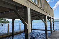 Lake George 14x32 deck with boat storage underneath